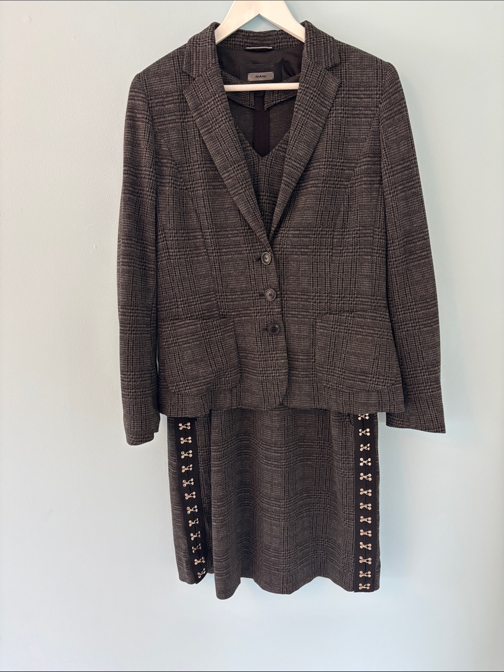 RIANI Gray Houndstooth Blazer